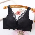 New lace women's bra top support gather side adjustment type without steel ring medium thick underwear women sexy push up bras. 