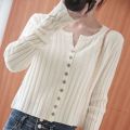 95 Autumn and Winter New Knitted Cardigan Women's Fashion Short Outer Wear Long Sleeve Slimming Sweater Bottoming Shirt Top Coat Shawl. 