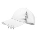 Hat Female Korean Version Of The Personality Of The Chain Iron Ring Duck Tongue Cap Students Outing Baseball Cap Versatile Spring And Summer Sun Hat.