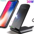 30W Wireless Charger Stand for iPhone 14 13 12 11 XS XR X 8 Wireless Fast Charging Dock Satation for Samsung S22 Phone Charger.