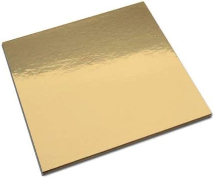 1 pound- Cake Base MDF Board (Golden) 8' INCH (Square Pack of 5)