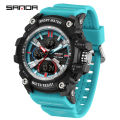SANDA Three Screen Multifunctional Timing Watch Outdoor Waterproof Night Light Men's Watch SD3366-4.