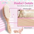 Baby Hair Brush for Hair Personalized Baby Brush Soft Goat Bristle Kids Hair Brush Newborn Hair Comb for Care. 