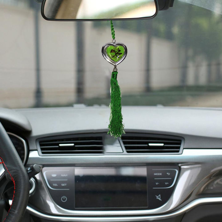 Car%20Hanging%20Du%20ah%20With%20%20Interior%20Rear%20view%20Mirror%20Decoration%20Heart%20shape-Green%20-%20Image%202