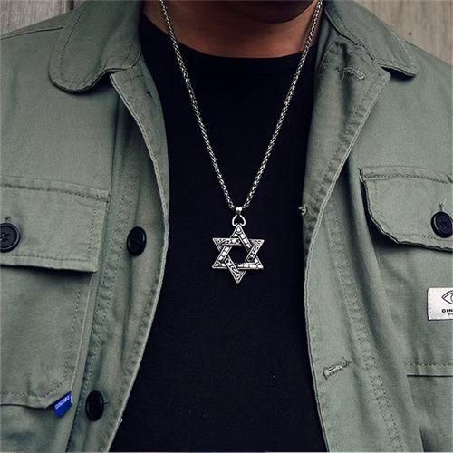 Six-Star Necklace Personalized Six Point Star For Men