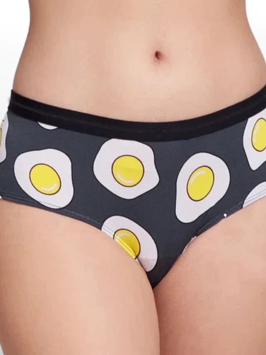 Egg Printed Ladies Black Panty