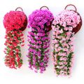 Artificial Flowers Violet Wall Hanging Flower Home Garden Outdoor Decor Accessories Orchid Wedding Party Decoration Plants.