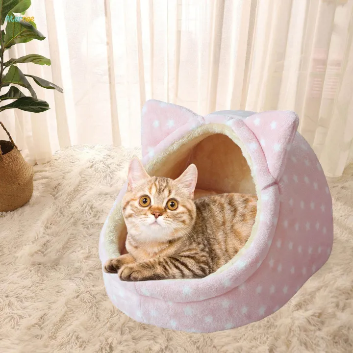 Cat%20Bed%20Sleeping%20Snooze%20Calming%20Pet%20Supplies%20Kennel%20Cozy%20Semi%20Enclosed%20Pet%20Cat%20Nest%20Stars%20Pink%20Small%20-%20Image%205