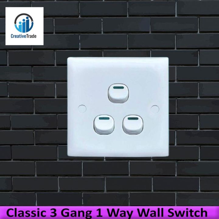 Classic 3 Gang 1 Way Wall Switch- 1 Piece