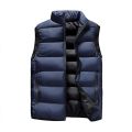 Casual Vest Men Autumn Winter Jackets Thick Vests Men Sleeveless Coats Male Warm Cotton Padded Waistcoat (Size-M,XL,XXL)Colour-Blue. 