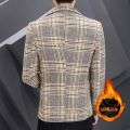 New Mens Suit Jacket Blazers Autumn Winter Suits Men's Wool Plaid Suits Men's Trend Woolen Suits Plus Size Men's Clothing. 