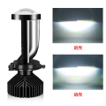 2 PCS Y9 H4 LED Projector Headlight Black Aluminum with Fan Cooling Automobile Hi Lo Beam Bulb.