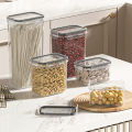 Qiunery 8 Pcs Airtight Food Storage Containers With Labels Baking Storage Set, Sealed Jar Grain Storage Box, Clear Dry Food Canisters For Kitchen, Pantry, Restaurant. 