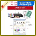Sticker Photo Paper Glossy Self Adhesive A4 size 135gsm Pack of  50 Pcs for Inkjet printer. 