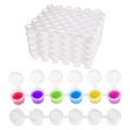50 Strips Paint Pots Strips,300 Pots 2Ml/0.07 Oz Empty Paint Cup Pots with Lids, for Classrooms Paintings Art Festivals. 