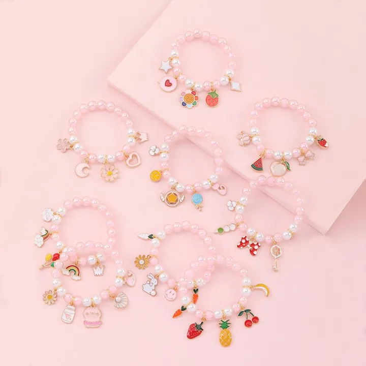 Markersland%20Cute%20Clourful%20Children's%20Pearl%20Bracelets%20Girls%20Princess%20Beads%20Cartoon%20Charm%20Kids%20Bracelet%20Accessories%20Wholesale%20-%20Image%203