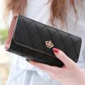 PU Leather Women's Long Wallet Card Holder Crown Buckle Fashion Pattern Purse Pattern Crown Buckle Bag for Gifts for women Clutch Handbag.