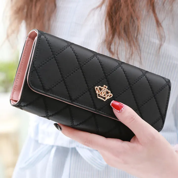 PU%20Leather%20Women's%20Long%20Wallet%20Card%20Holder%20Crown%20Buckle%20Fashion%20%20Pattern%20Purse%20%20Pattern%20Crown%20Buckle%20%20Bag%20for%20Gifts%20for%20women%20Clutch%20Handbag%20-%20Image%208