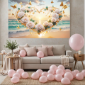 Foldable Wedding Banner Floral High-Quality Printed Anniversary Backdrop Reusable Durable Bridal Shower Decoration for Wedding.
