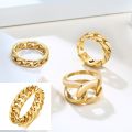 6mm Thick Chunky Chain Ring Cuban Curb Link Stainless Steel Stylish Ring for Women Girls. 