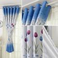 Tulips Print Blackout Window Curtain Punching Purdah Shading Screen Drape.