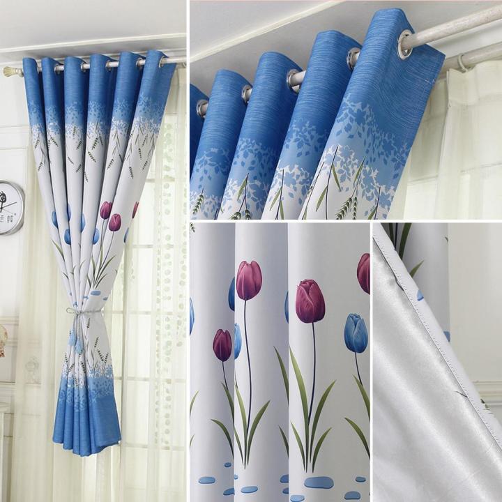 Tulips%20Print%20Blackout%20Window%20Curtain%20Punching%20Purdah%20Shading%20Screen%20Drape%20-%20Image%205
