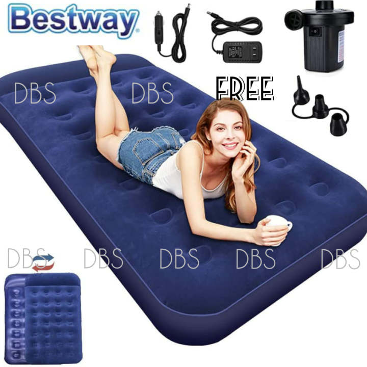 Bestway%20High%20Quality%20Portable%20Inflatable%20Single%20%20Air%20Bed%20Mattress-%20Blue%20-%20Image%203