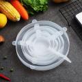 6 Pcs/ Set Reusable Food Silicone Cover Stretch Lids Caps for Cookware Pot Cover Kitchen Accessories.