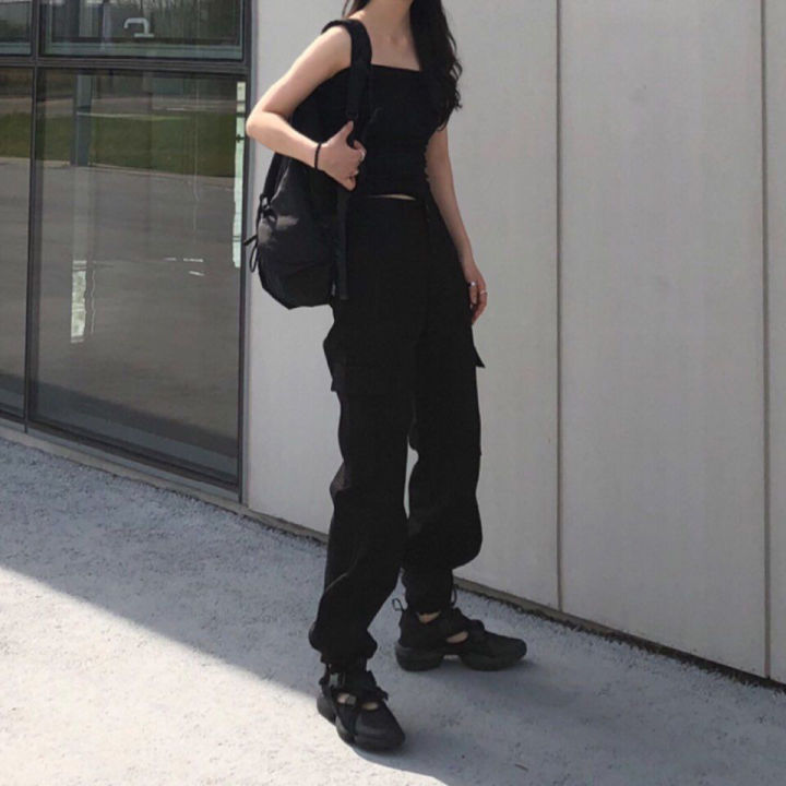 Pants%20Women%20Casual%20Solid%20Cargo%20Trousers%20Uni%20Chic%20Retro%20BF%20Streetwear%20Kpop%20Beam%20Feet%20Full%20Popular%20Simple%20Daily%20-%20Image%202