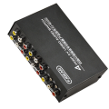 AV Switcher 4 Into 1 Out Av RCA Head Interface Audio and Video Switcher Multi-Function 4-Way AV Switcher Easy to Use. 