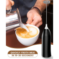 Milk Frother, USB Rechargeable Electric Milk Frother Stick Manual Handy Milk Frother for Coffee, Latte,Black+White Durable Easy Install Easy to Use. 