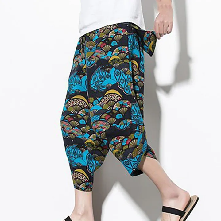 Baggy%20Pants%20Solid%20Loose%20Wide%20Leg%20Streetwear%20Korean%20Style%20Crossed%20Leg%20Opening%20Capri%20Pants%20Bloomers%20Calf-Length%20Pants%20Joggers%20-%20Image%202