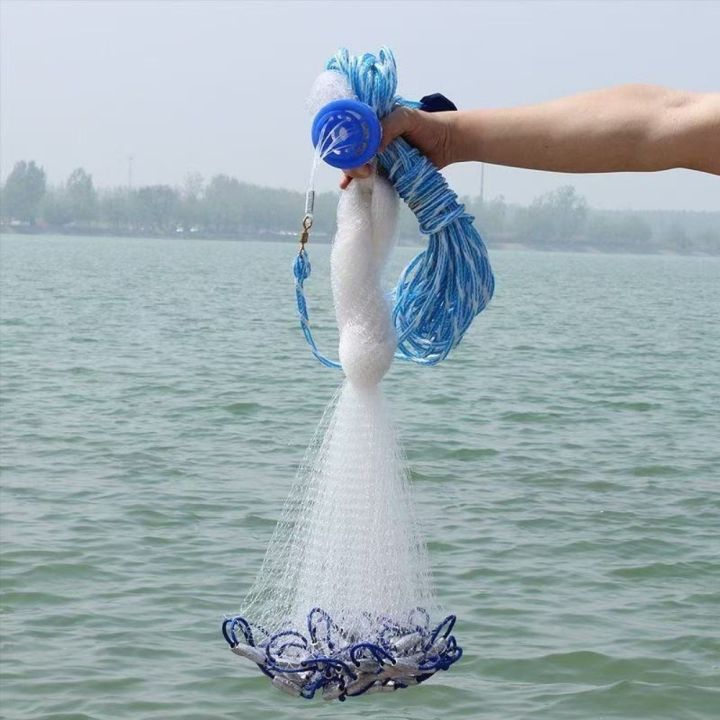 Firm No Circle American Style Fishnet Hand Cast Flexible Swivel Fishing ...