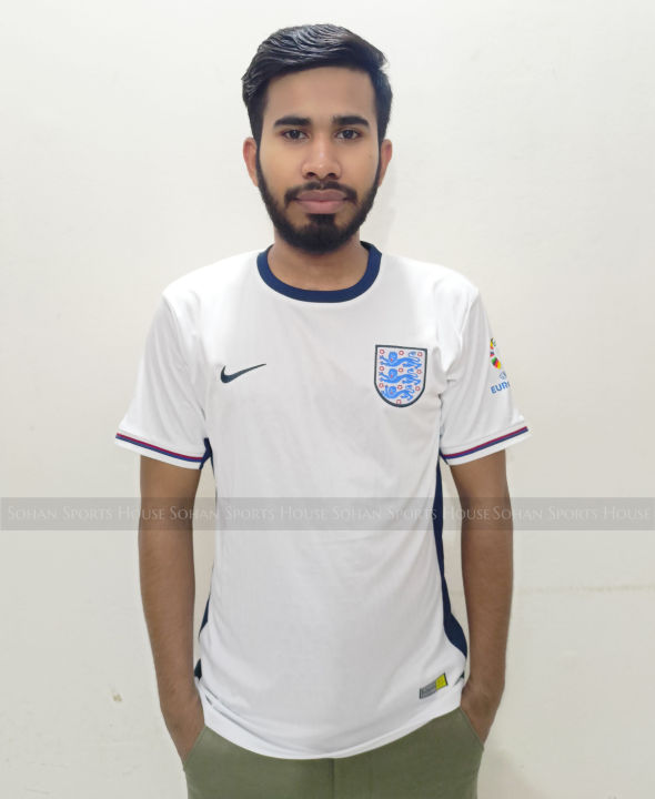 England Euro Cup Premium Half Sleeve White Jersey 2024