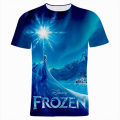 Disney Frozen T-Shirts Cartoon Anime Elsa Anna 3D Print Streetwear Men Women Fashion Oversized T Shirt Kids Boys Girls Tees Tops. 