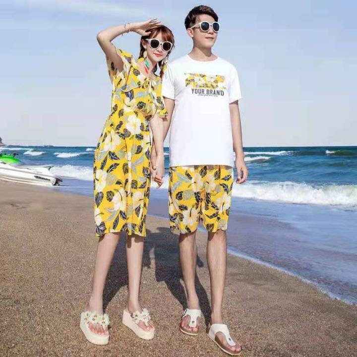 Beach%20Couple's%20Outfit%20Summer%20Clothing2023New%20Clothing%20for%20Trips%20to%20Sanya%20Short%20SleeveTT-shirt%20Dress%20Couple%20Suit%20-%20Image%205