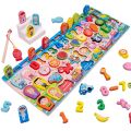 Russian Printing Montessori Educational Wooden Toys for Children Busy Board Math Toys Fishing Toys Early Educational Toys. 