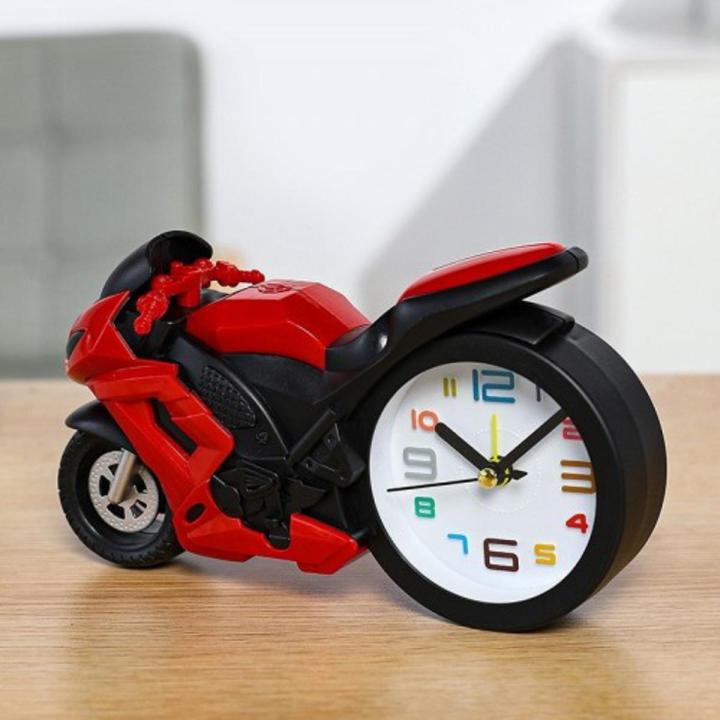 Motorcycle Alarm Clock Portable Battery Power Desktop Alarm Clock Watch For Children Friends Gift Table Decoration