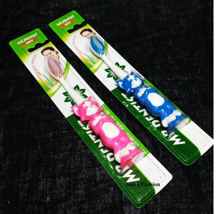 Mr.%20Dentist%20Soft%20Tooth%20Brush%20for%20Baby%20Kid%20-2%20Piece%20Tom%20Carton%20Doll%20Shape%20Multicolor%20-%20Image%203