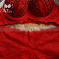 Soft Red Premium Net Comfortable Pushup Paded Bra & Panty Set for Women & Girls.