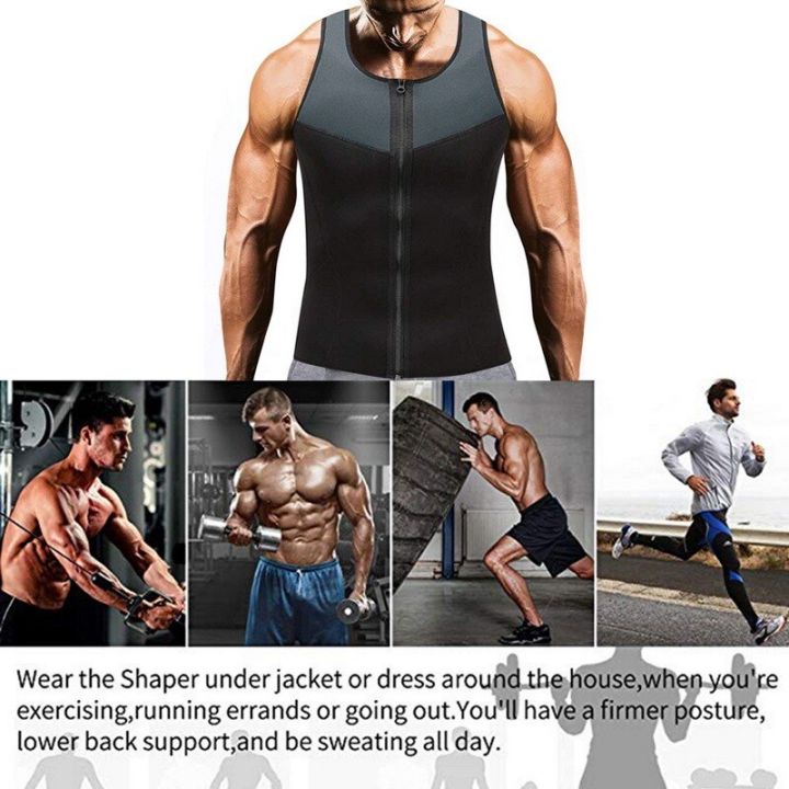 Men's%20Zipper%20Neoprene%20Sauna%20Suit%20Slimming%20Vest%20Weight%20Loss%20Shapewear%20Tummy%20Control%20Body%20Shapers%20Workout%20Compression%20Corset%20Tops%20-%20Image%204