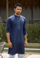 Masculine Navy Blue Cotton Semi Fit Panjabi For Men. 