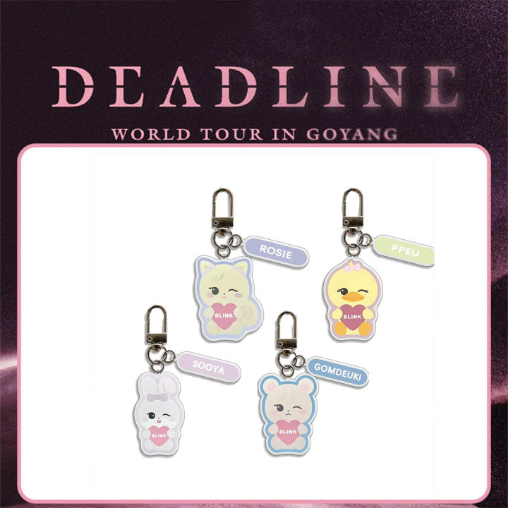 BLACKPINK Cartoon Character Deadline Keychains Sooya Gomdeuki Rosie Ppeu Fashion Bag Pendant Jewelry