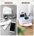 Tissue Box Cover Holder with Storage, Napkin Tissue Box, Multi-Function Tissue Box ABS Material Storage Organizer Caddy for Bathroom, Bedroom and Office.