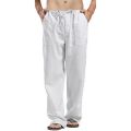 Linen Wide Leg Pants Men Oversize Casual Linen Trousers Solid Big Plus Size 5XL Streetwear Summer Men's Clothes Black Pants. 