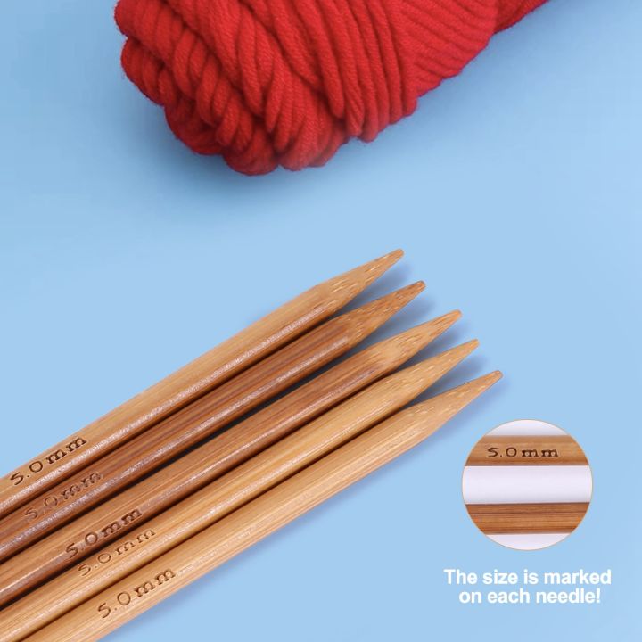 5%20Sets%20of%2011%20Sizes%205"%20(13cm)%20Double%20Pointed%20Carbonized%20Bamboo%20Knitting%20Kits%20Needles%20Set%20(2.0mm%20-%205.0mm)%20-%20Image%204
