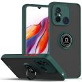 lthmy for Xiaomi Redmi 12C case ring Holder Kickstand Matte Back Soft Bumper Hybrid Protective Cover case.