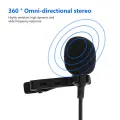 1.5m Mini Portable USB Microphone Condenser Clip-on Lapel Lavalier Mic Wired Mikrofo/Microfon for Phone for  Black. 