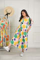 New Design Full Stitched Multicolor Ball Printed Collar Gown One Piece For Women / Girls By Classical Mart. 