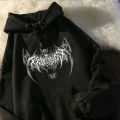 Long-sleeved Casual Punk Style Women's Hoodie Skull Top Gothic Skull Deep Black 2021 Loose Ulzzang Fashion Women's Sweatshirt.